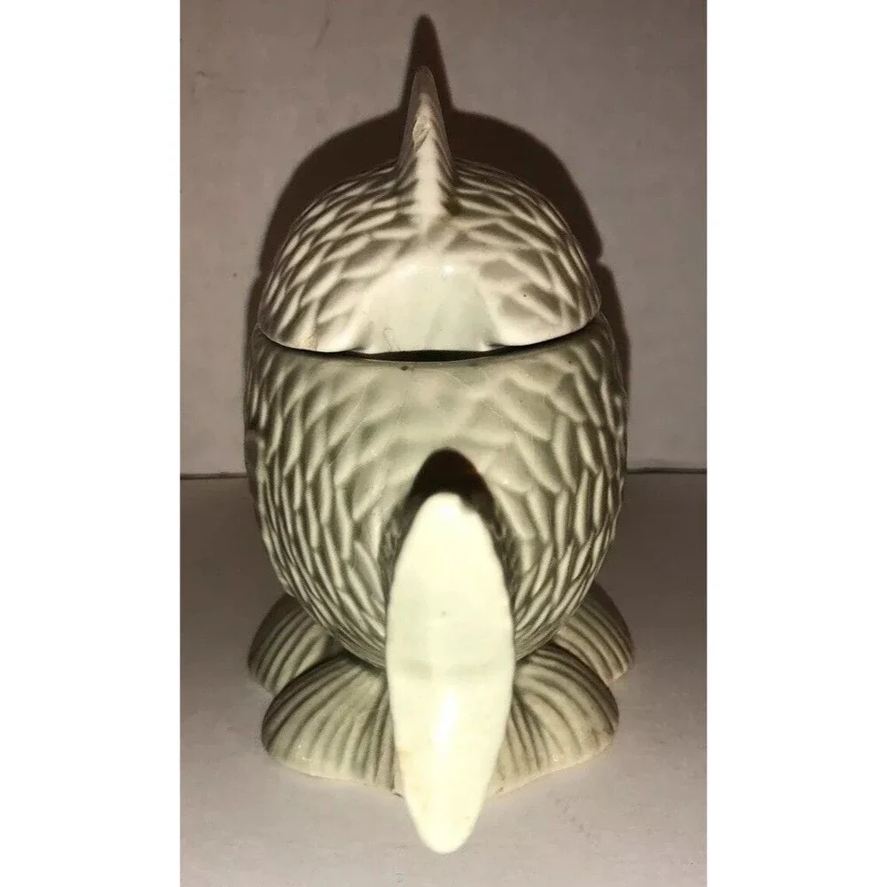 Vintage Ceramic Fish Bowl Lid Bodegas Oaxaca Ceramica Made In Mexico Scales RARE
